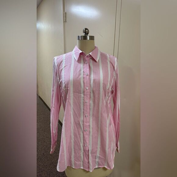 Talbots Tops - Talbots Pink and White Striped Shirt